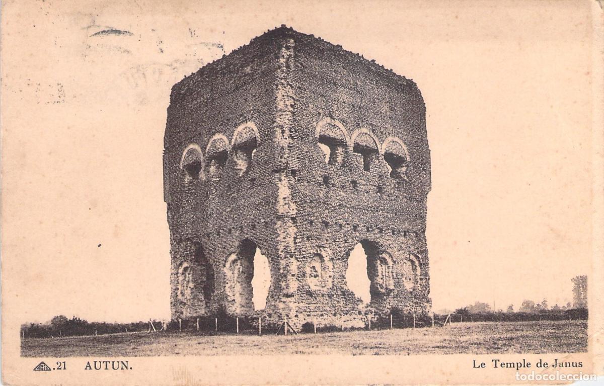 Cartoline: Postal de Autun Francia Templo de Jano Ruinas Romanas