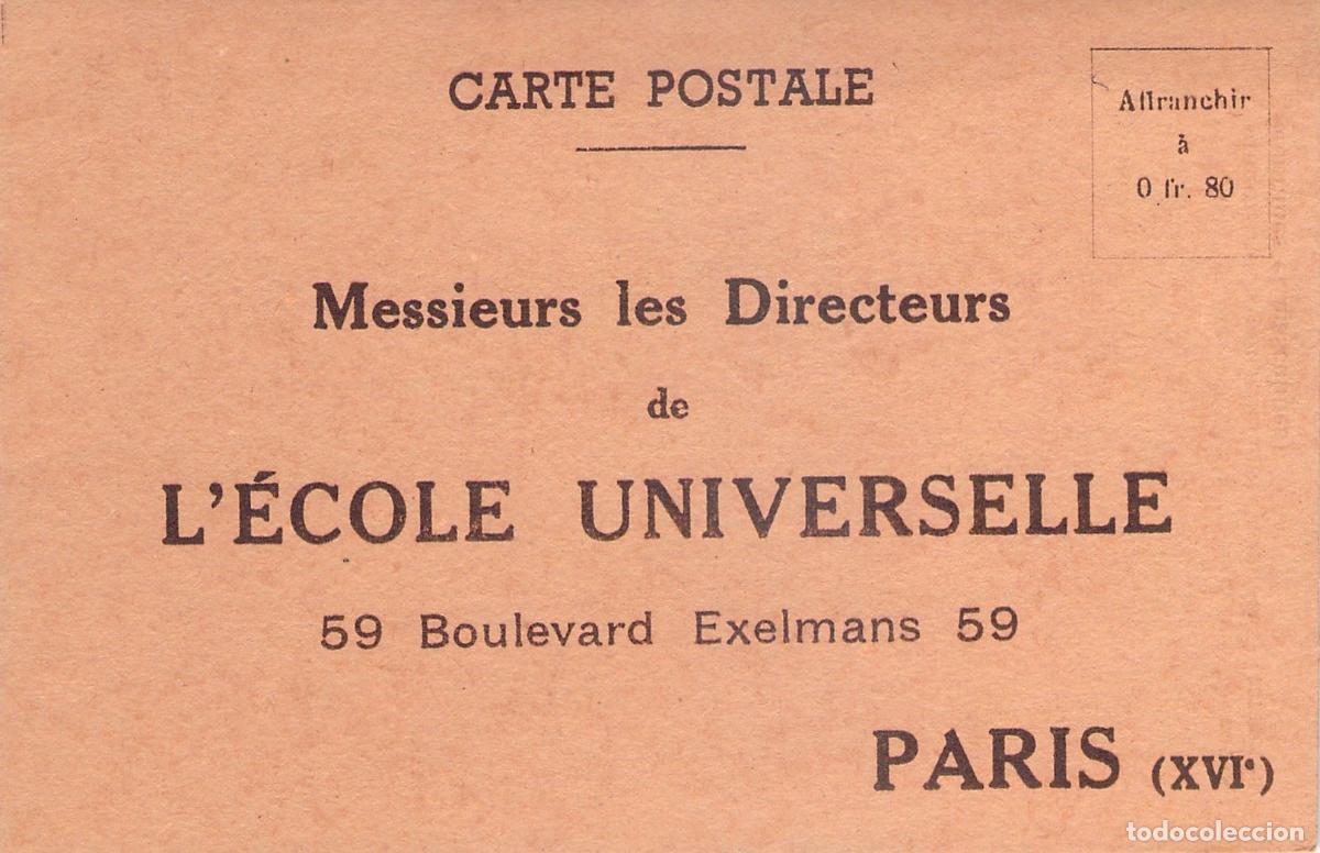 Postales: Postal Publicitaria de L'&Eacute;cole Universelle de Par&iacute;s