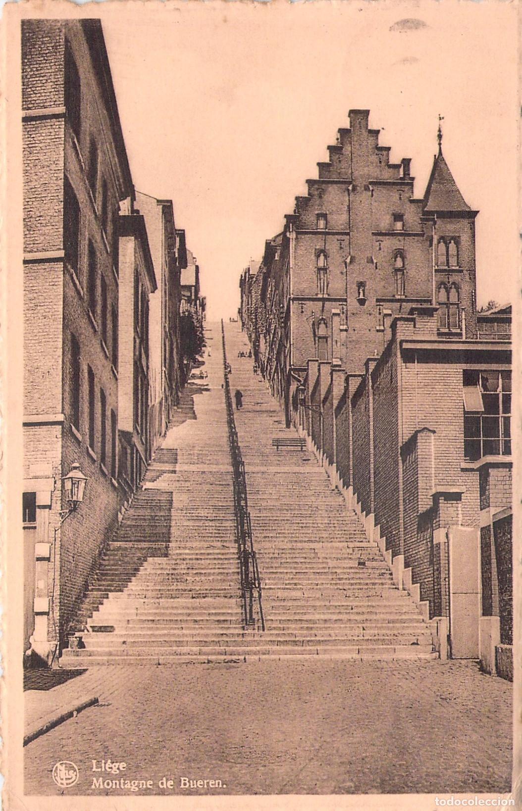 Postales: Postal de la Montagne de Bueren en Lieja, Escaleras de B&eacute;lgica