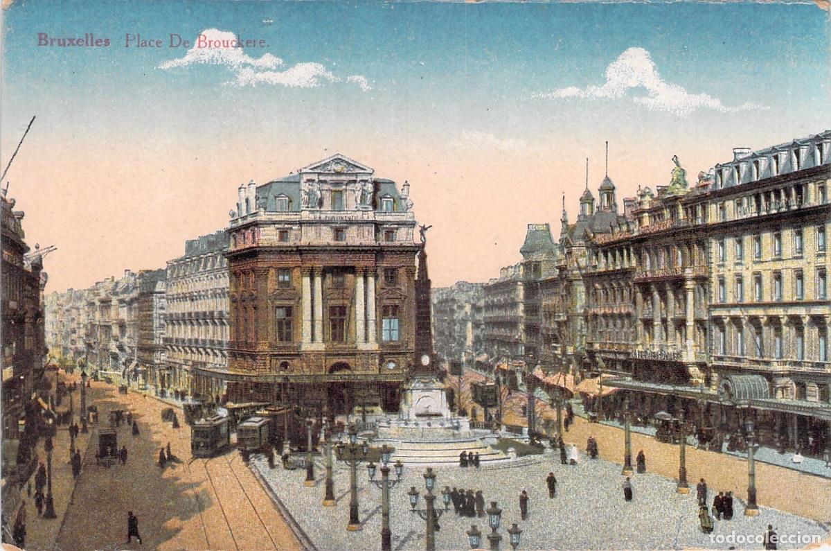 Postales: Postal de la Place de Brouck&egrave;re en Bruselas, B&eacute;lgica