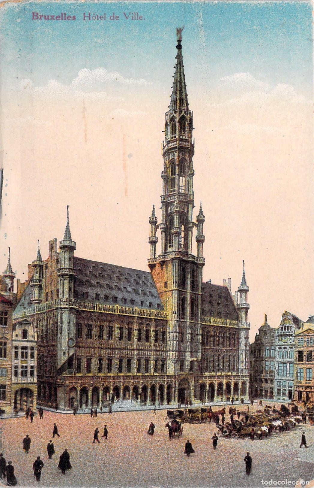 Postales: Postal del Ayuntamiento de Bruselas H&ocirc;tel de Ville