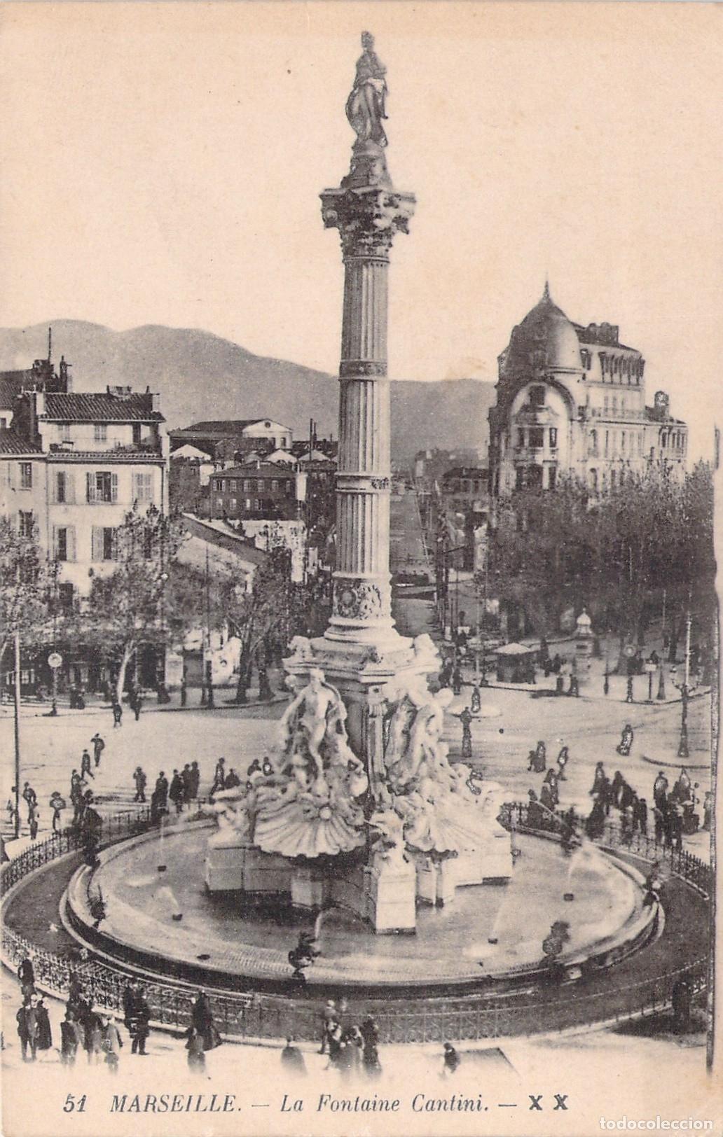 Postales: Postal de la Fuente Cantini en Marsella Francia