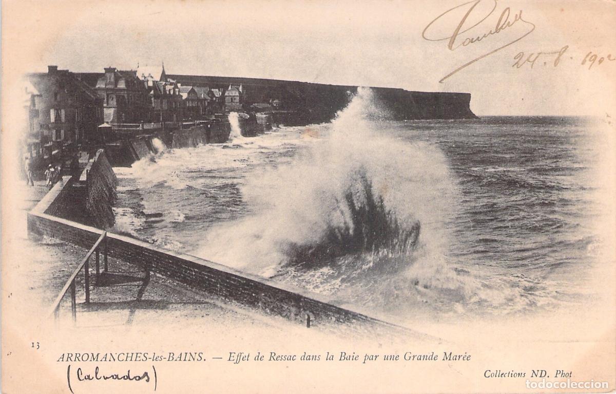 Postales: Postal de Arromanches-les-Bains, Efecto de Resaca en la Bah&iacute;a