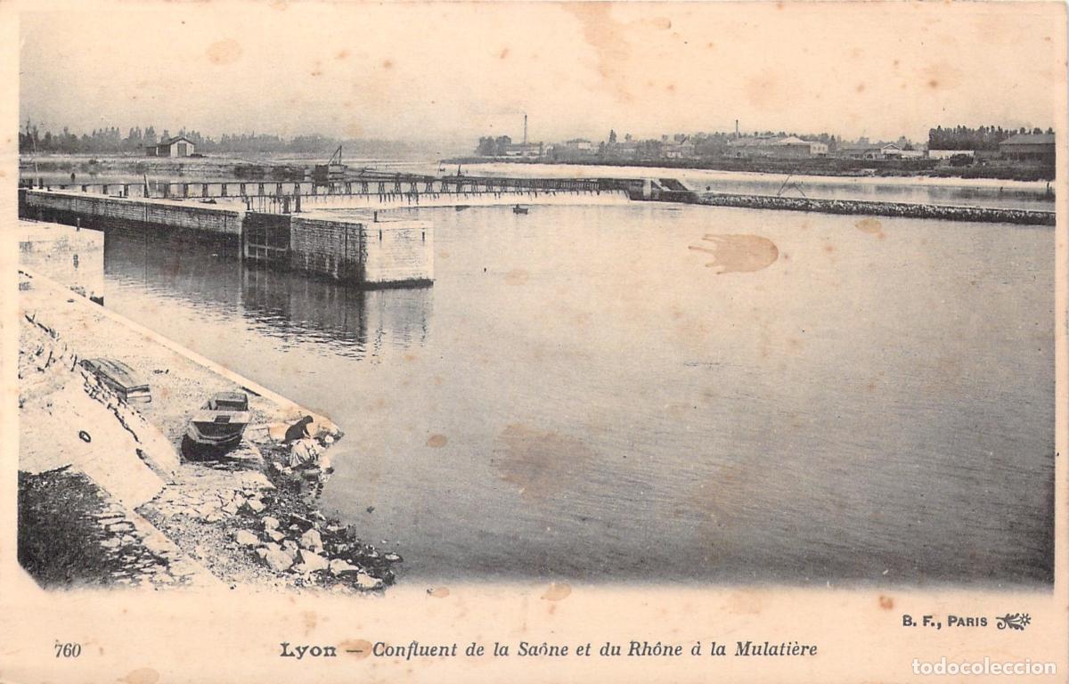 Postales: Postal Lyon Confluencia del Saona y el R&oacute;dano