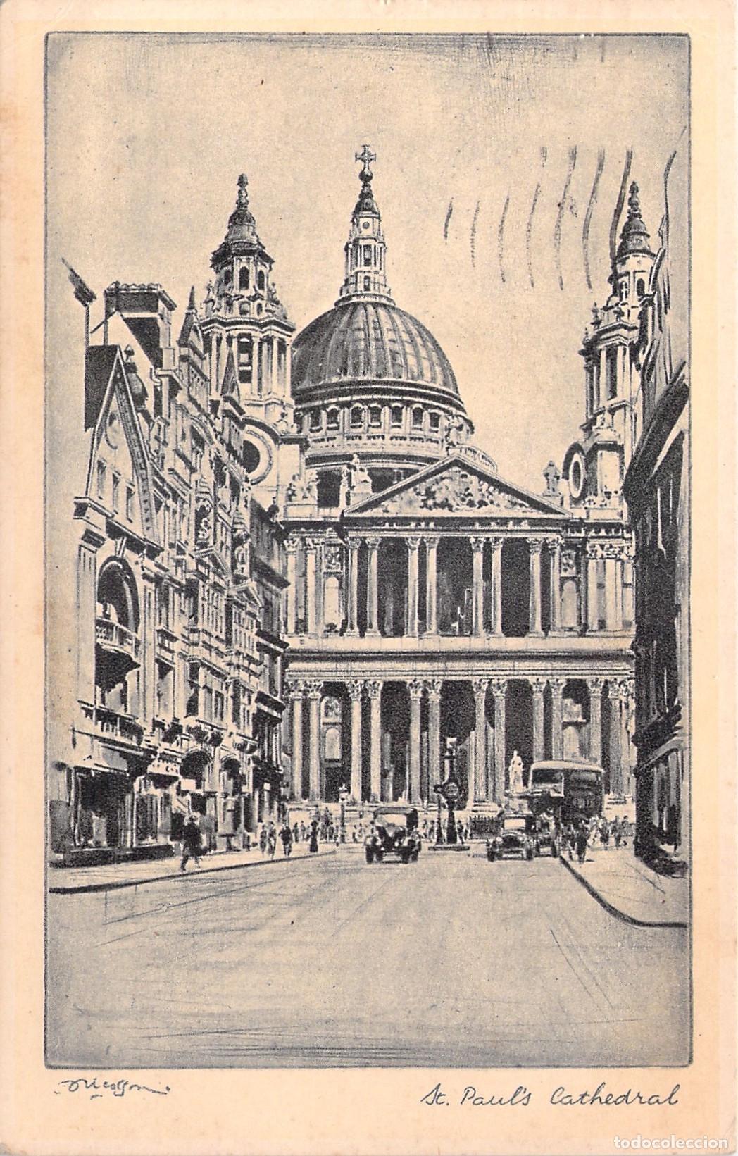 Postales: Postal de la Catedral de San Pablo en Londres por Raphael Tuck