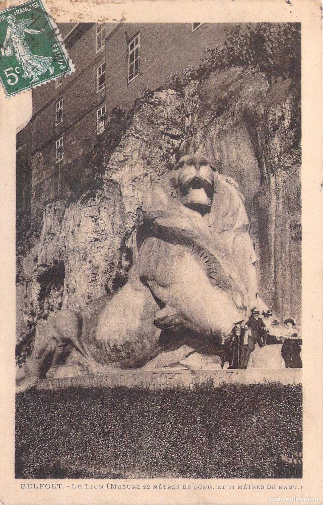Postales: Postal del Le&oacute;n de Belfort Monumento de Fr&eacute;d&eacute;ric Bartholdi