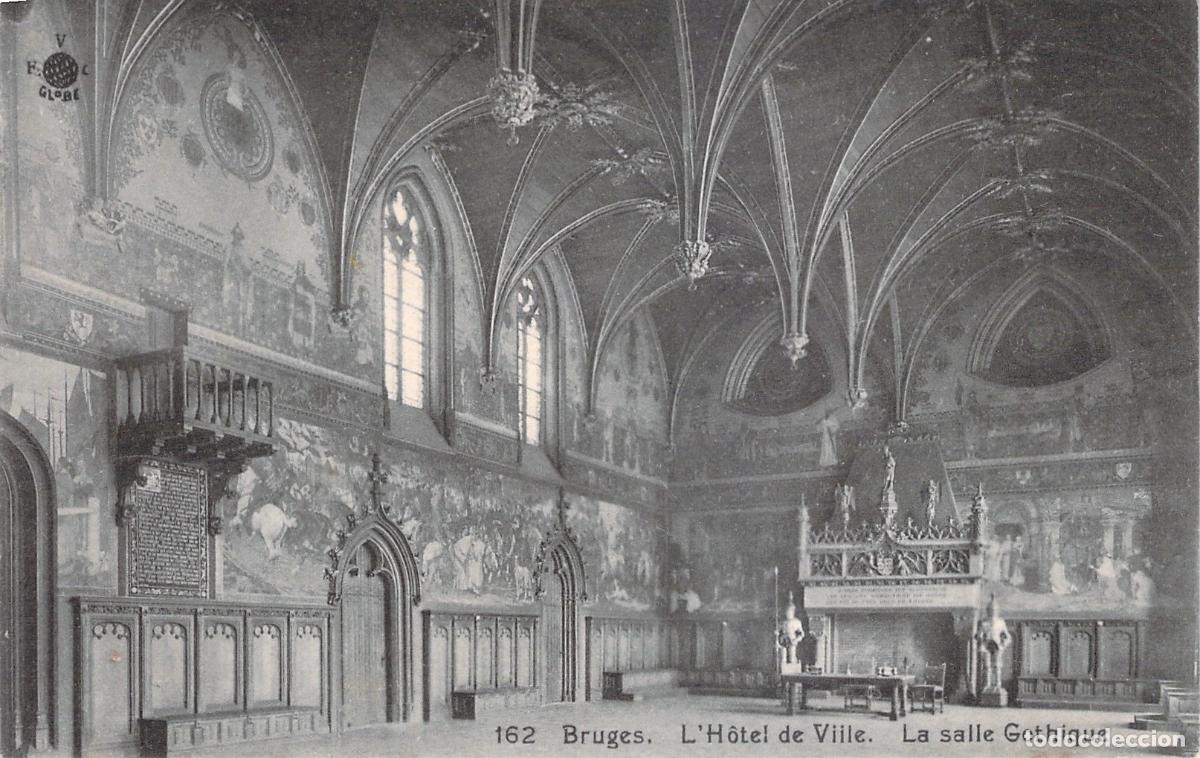 Cartes Postales: Postal de la Sala G&oacute;tica del Ayuntamiento, Brujas, B&eacute;lgica