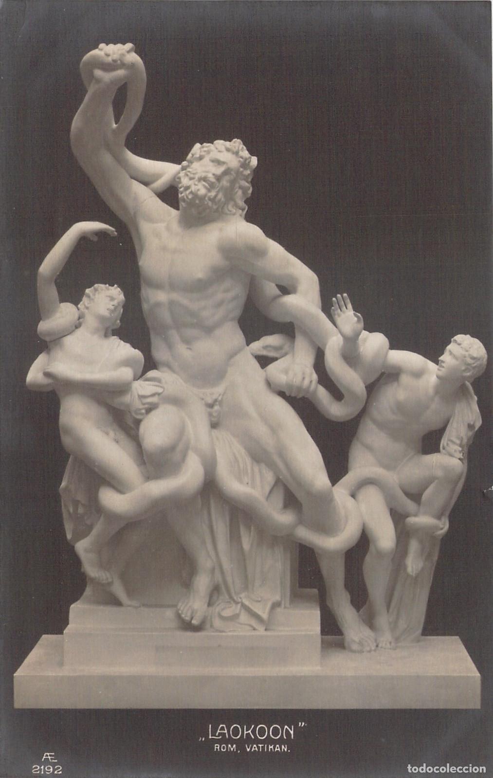 Cartoline: Postal de la Escultura de Laocoonte, Museos Vaticanos, Roma