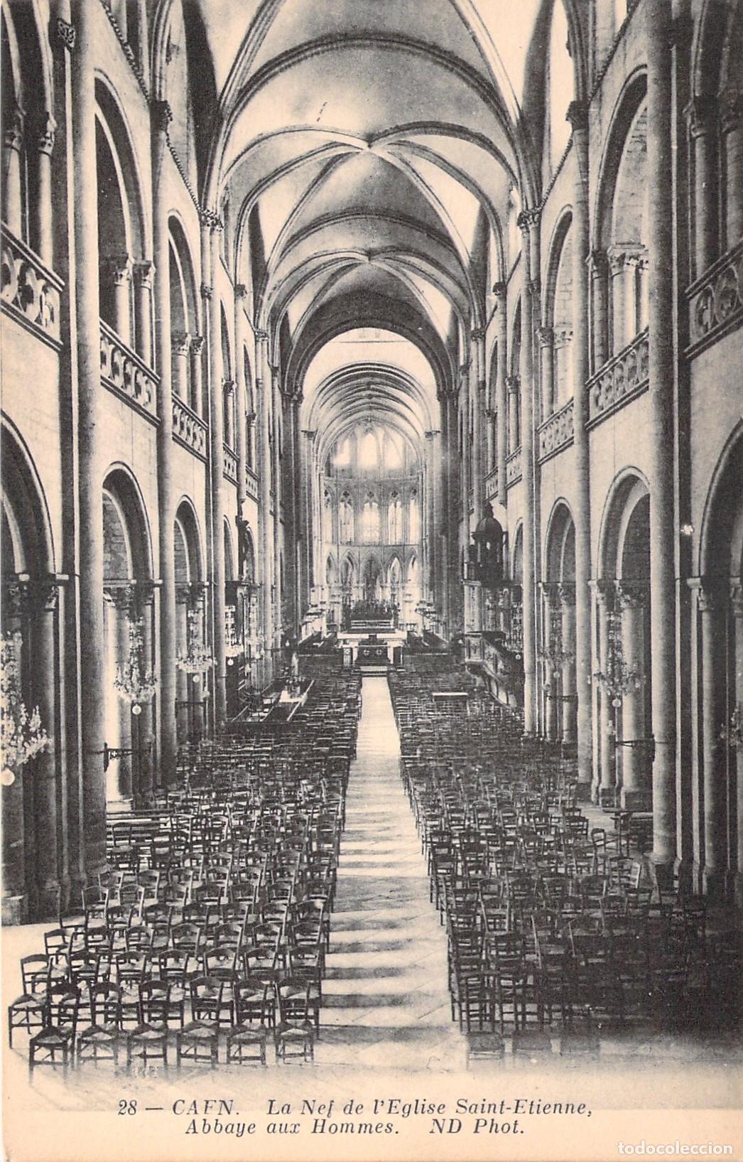 Postais: Postal Iglesia de Saint-Etienne, Nave, Caen, Francia