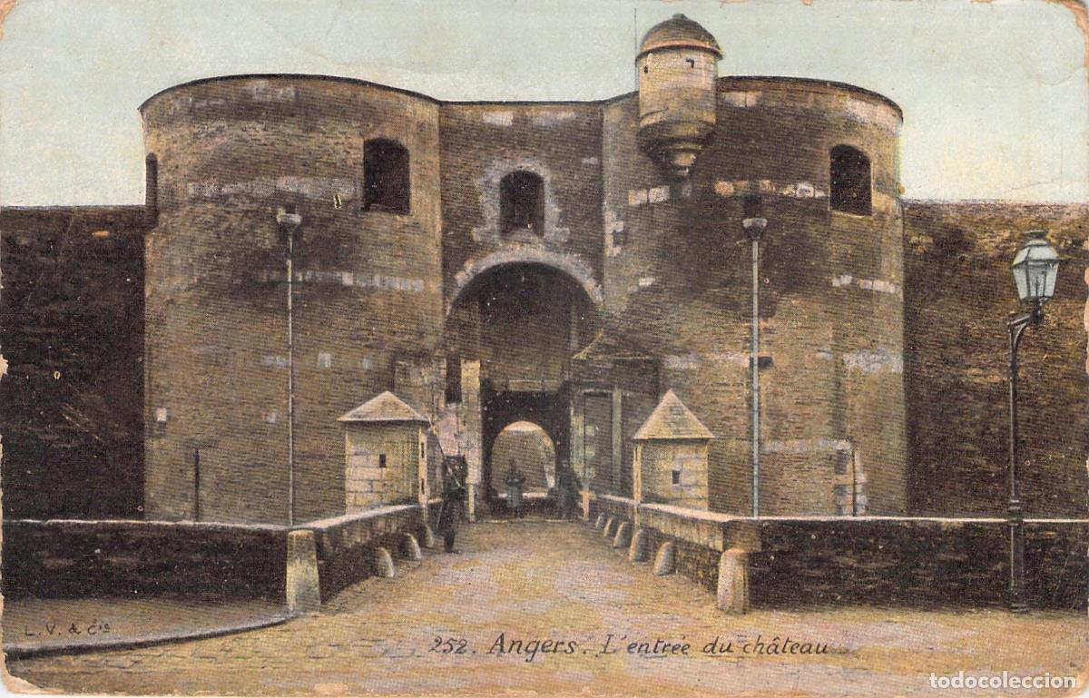 Postales: Postal de la entrada al Castillo de Angers, Francia