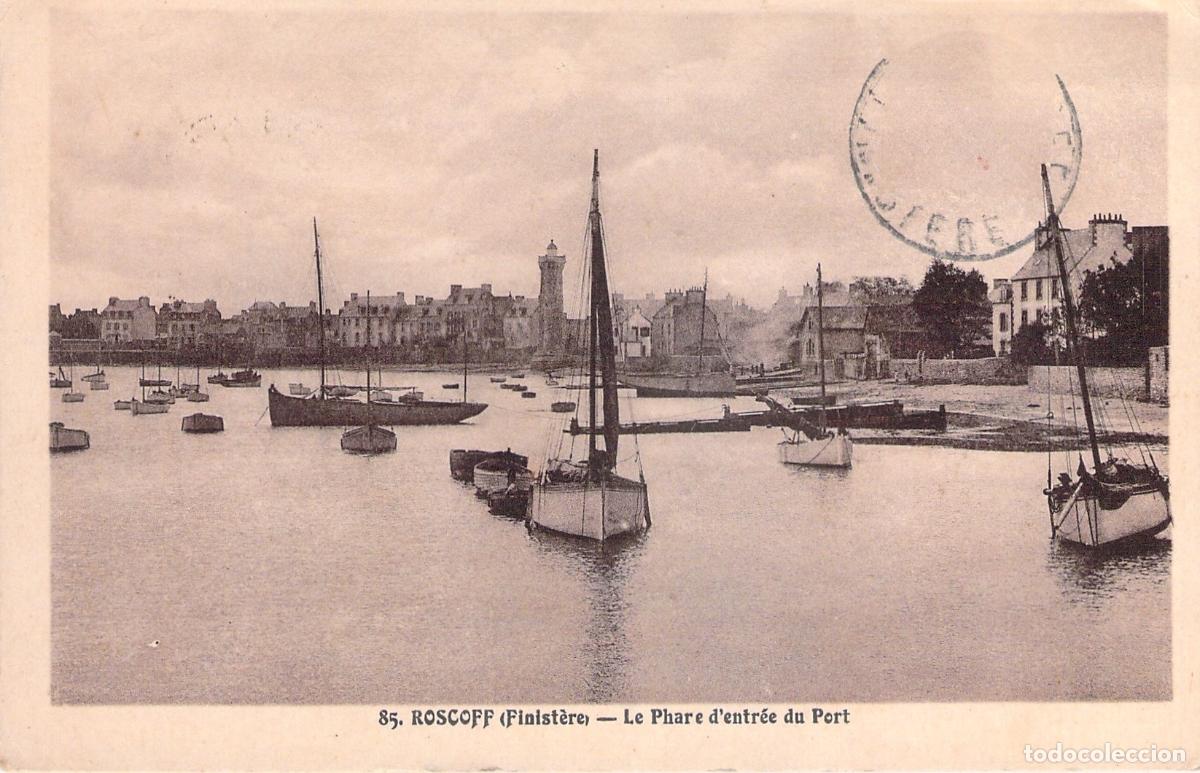 Postales: Postal de Roscoff, El Faro de la Entrada del Puerto, Finist&egrave;re