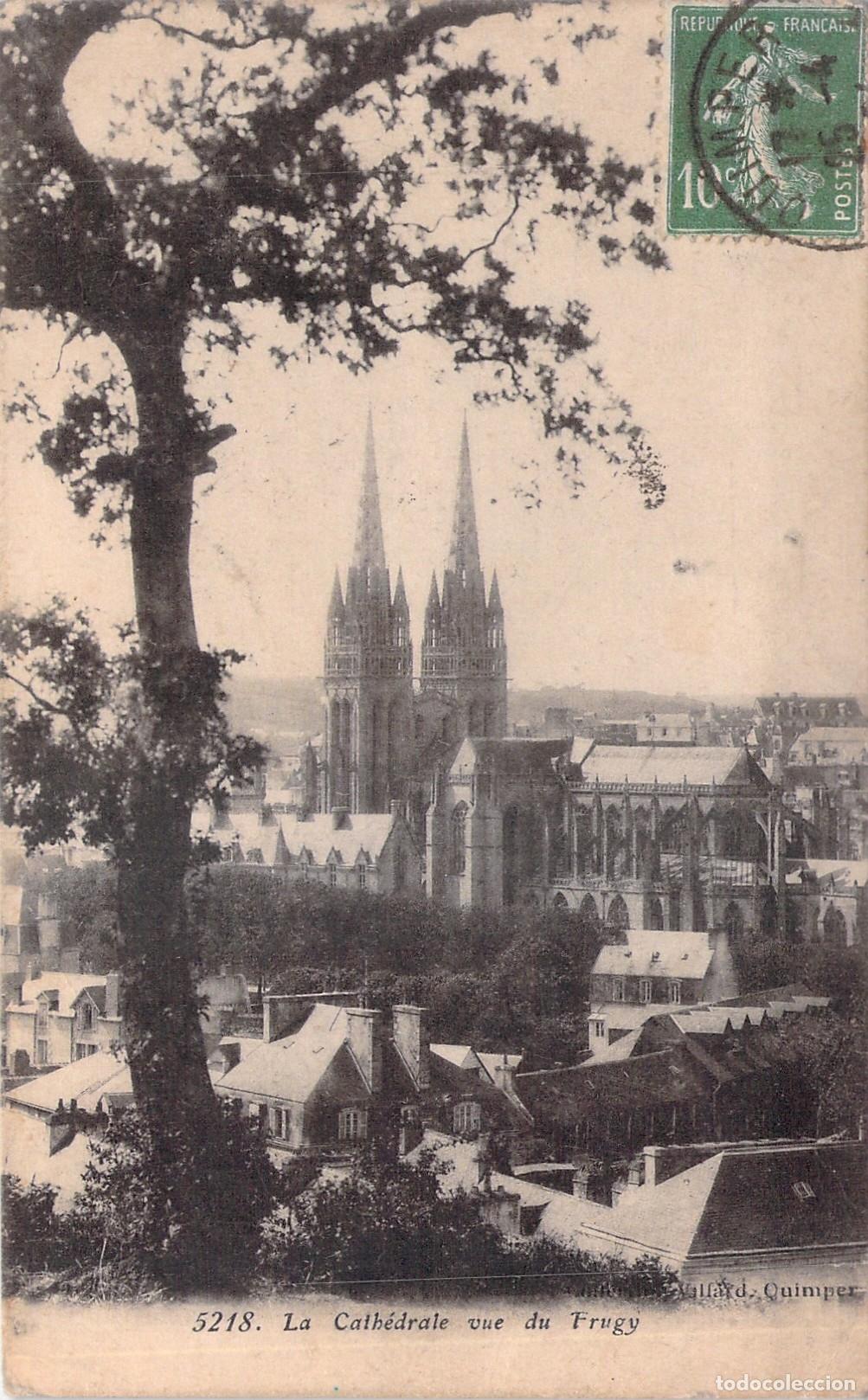 Postales: Postal de la Catedral de Quimper vista desde el Frugy