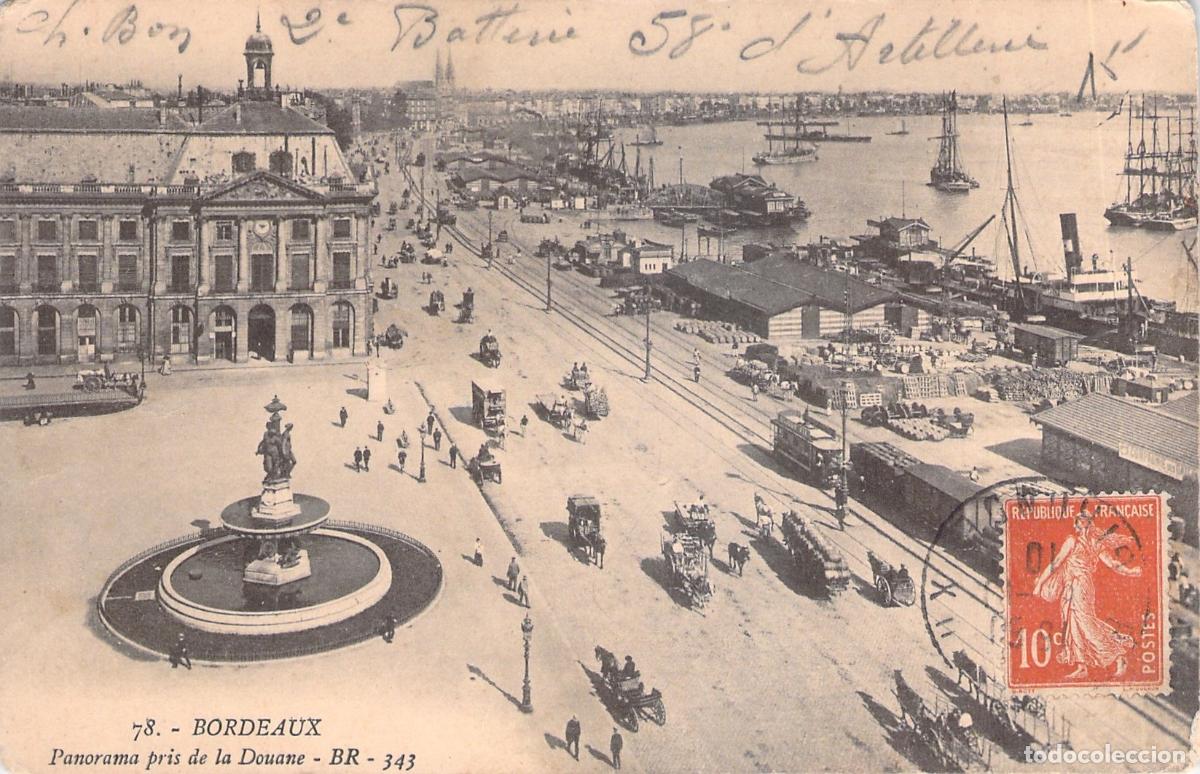 Postales: Postal de Burdeos Francia Panorama desde la Aduana y Plaza de la Bolsa