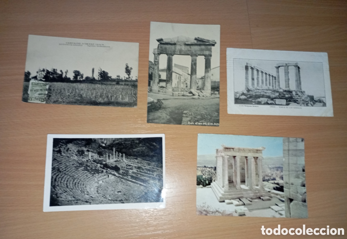 Postales: GRECIA - LOTE DE 5 TARJETAS POSTALES ANTIGUAS ORIGINALES