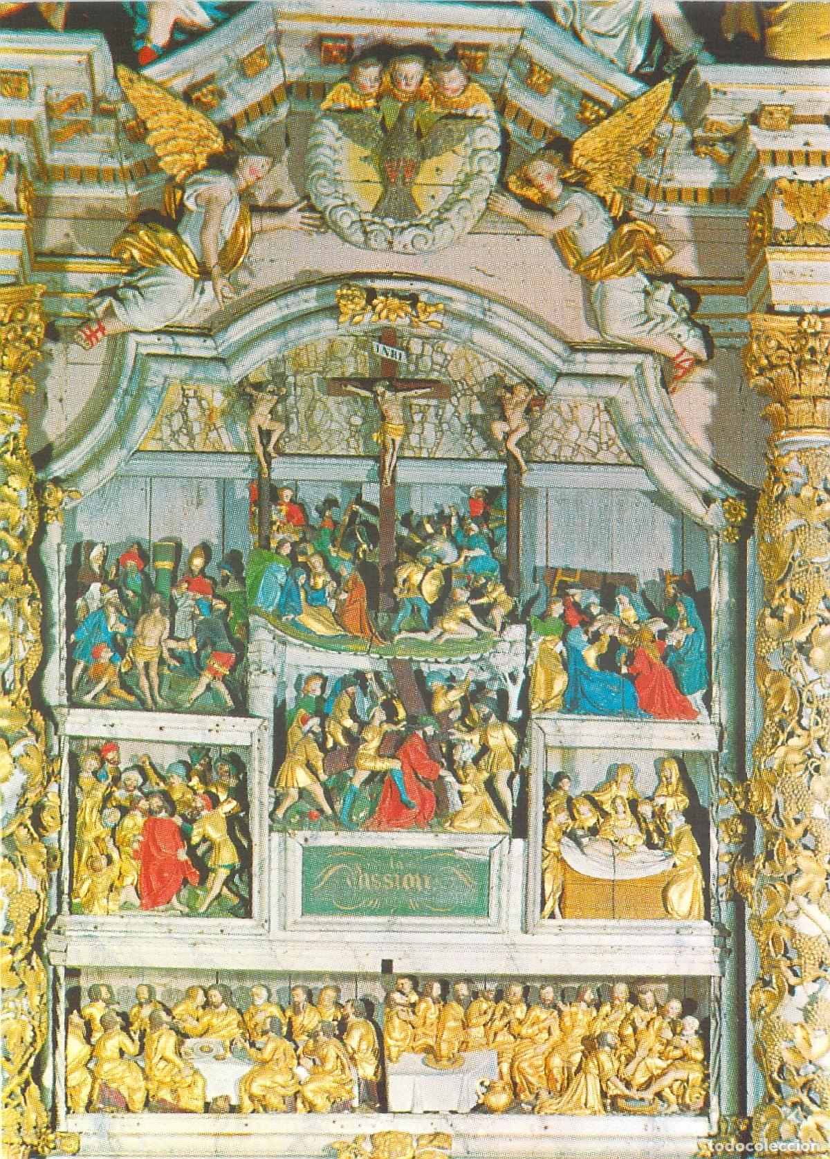 Postales: Postal Retablo de la Pasi&oacute;n, Lampaul-Guimiliau, Breta&ntilde;a, Francia