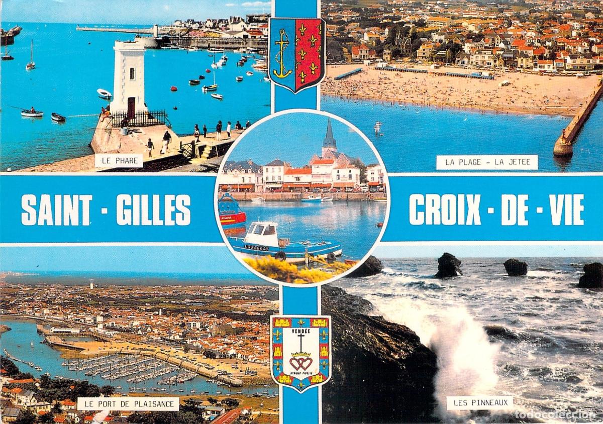 Postales: Postal Multivista de Saint-Gilles-Croix-de-Vie Francia