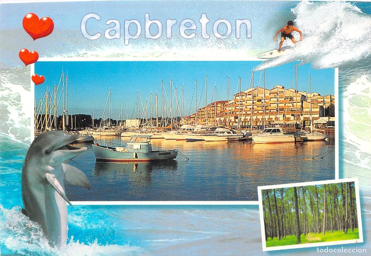 Postales: Postal Tur&iacute;stica de Capbreton Francia con Puerto y Delf&iacute;n