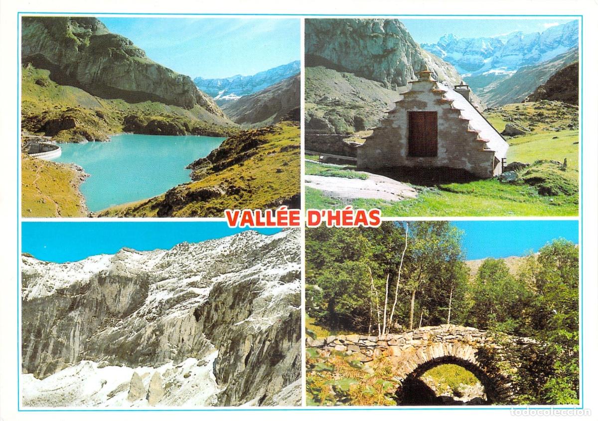 Postales: Postal Multivista de la Vall&eacute;e d'H&eacute;as, Pirineos, Francia