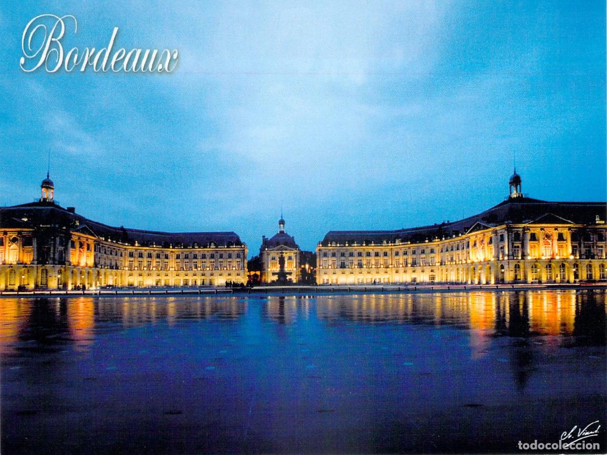 Postales: Postal de Burdeos Plaza de la Bolsa y Espejo de Agua de Noche