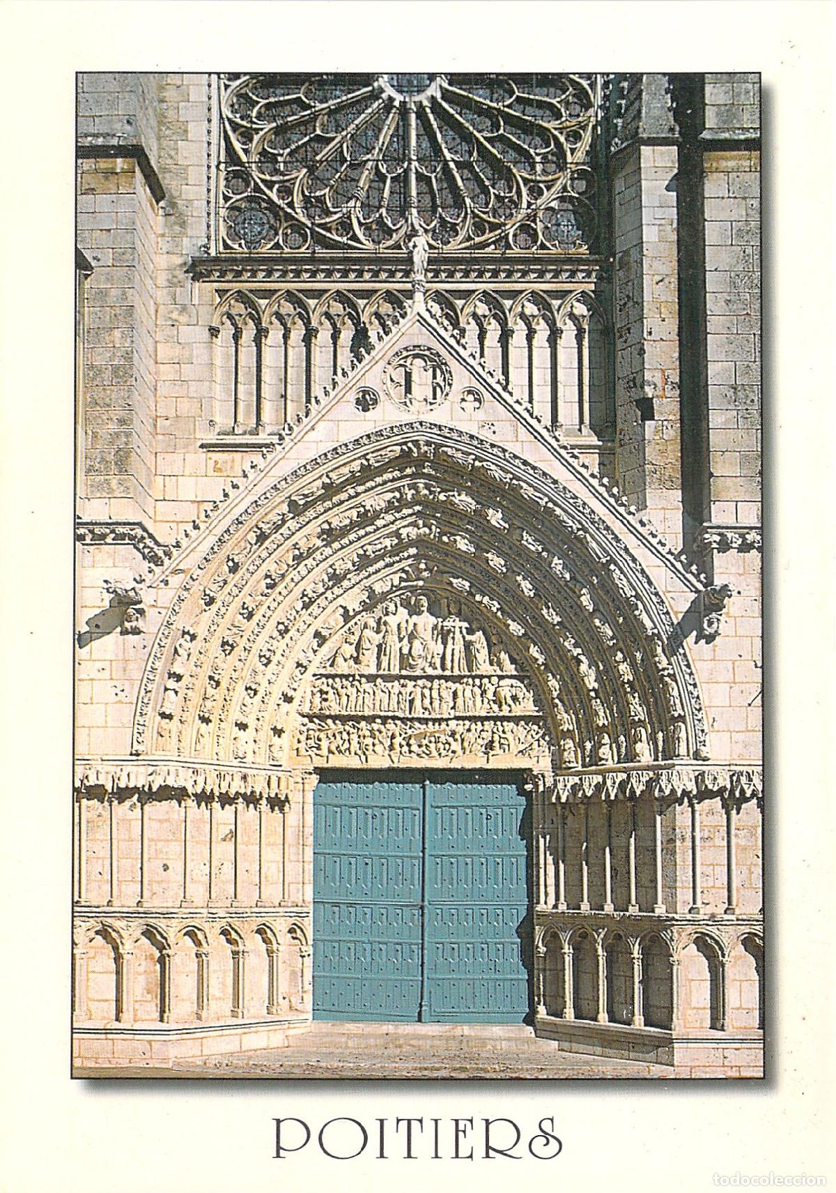 Postales: Postal Catedral Saint-Pierre de Poitiers Portal Central