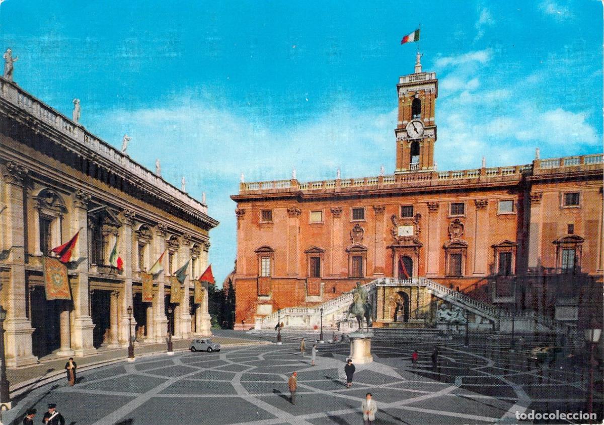 Postales: Postal de la Plaza del Campidoglio en Roma, Italia