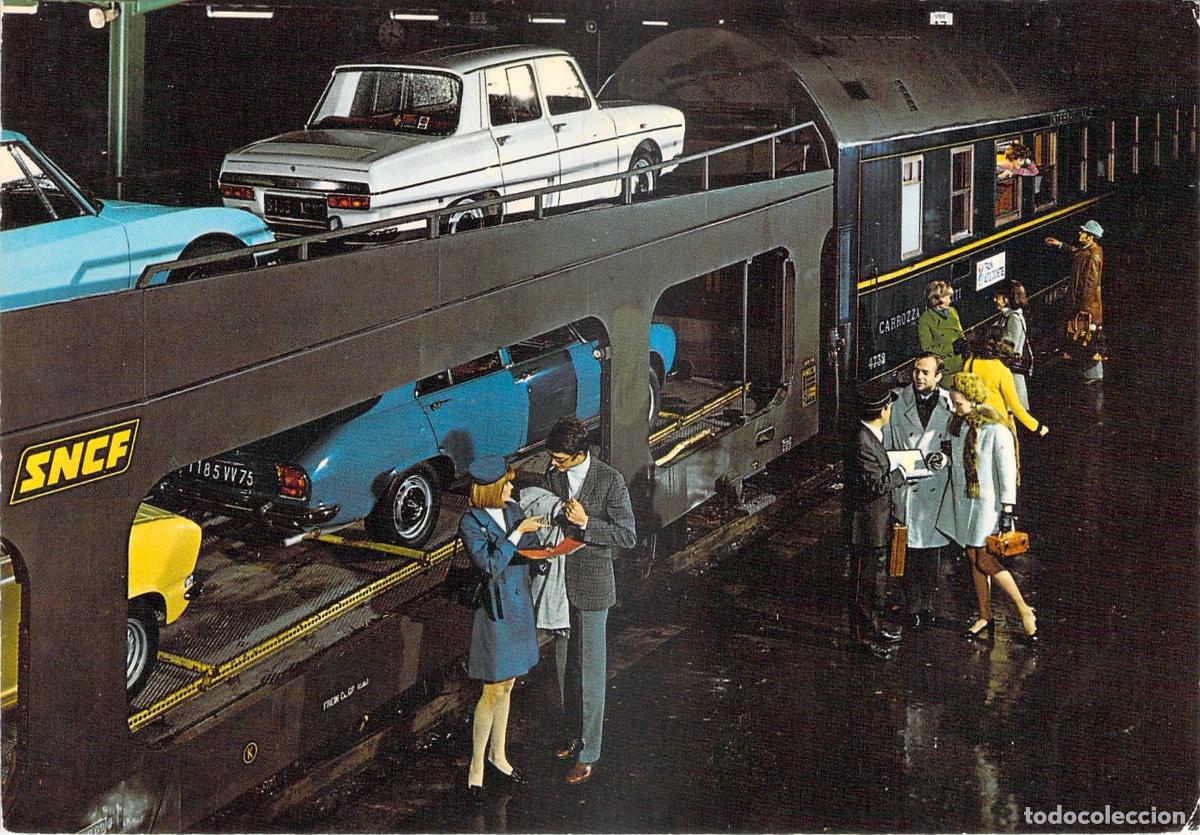 Postales: Postal Tren SNCF Autos Couchettes Car-Sleeper Express Francia