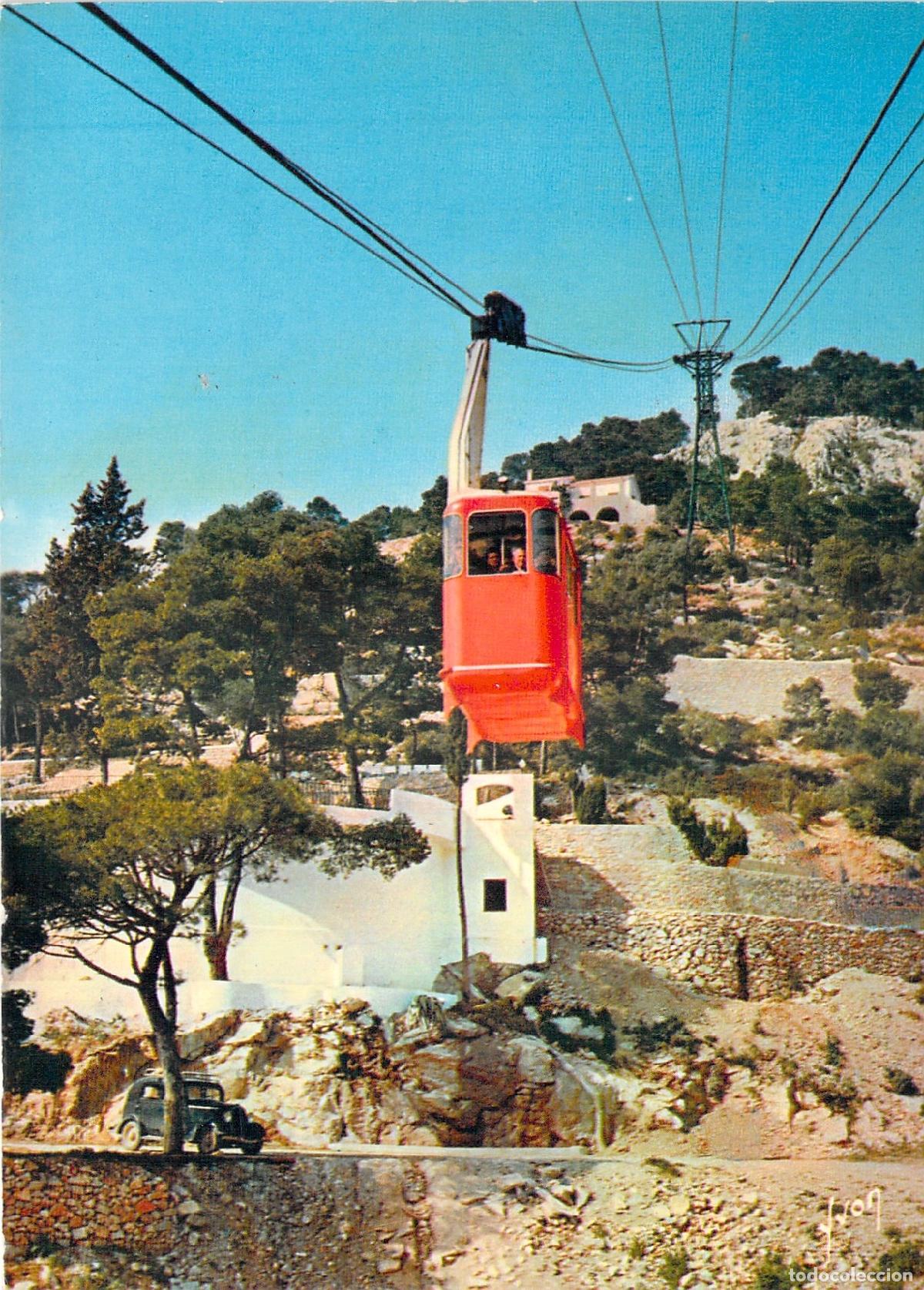 Postales: Postal del Telef&eacute;rico de Super-Toulon en la Costa Azul, Francia