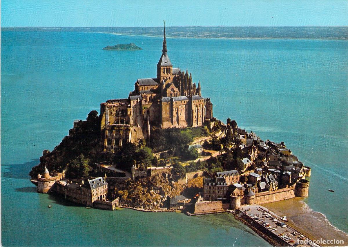 Postales: Postal de la Vista A&eacute;rea de Le Mont-Saint-Michel, Francia