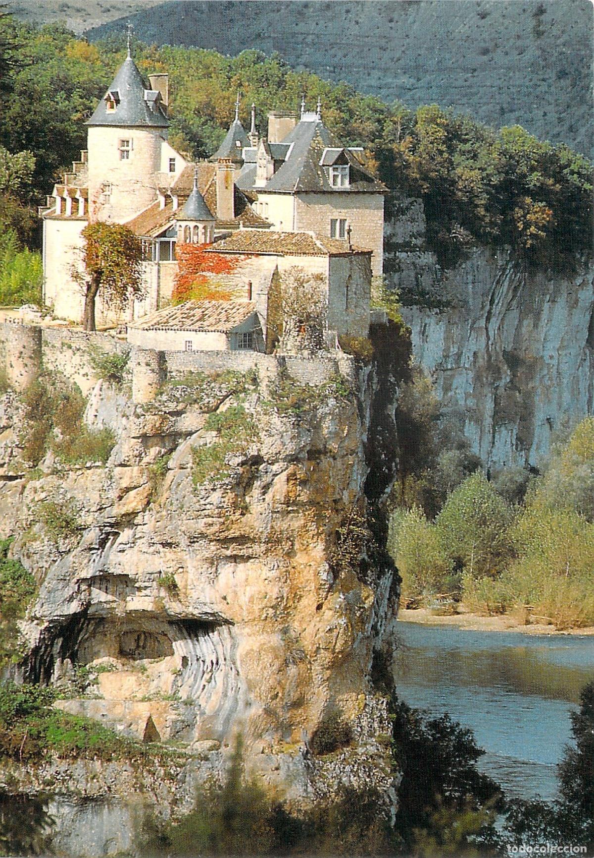 Postales: Postal del Ch&acirc;teau de Belcastel en el Valle del Dordo&ntilde;a, Francia