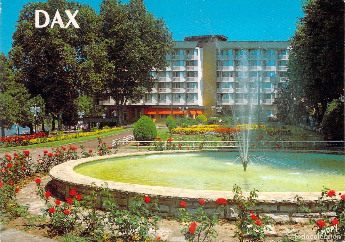 Postales: Postal de Dax Francia Hotel Miradour y Jardines con Fuente