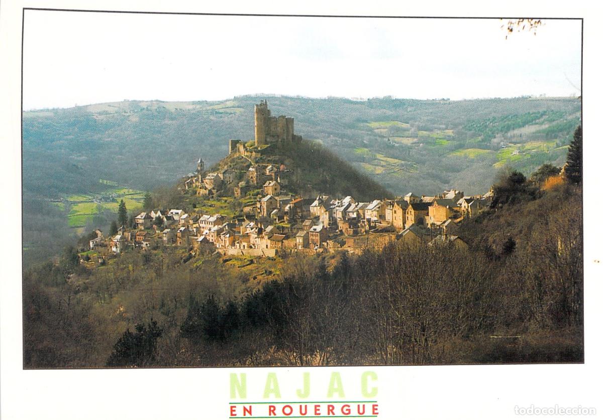Postales: Postal de Najac en Rouergue con Castillo y Pueblo Medieval