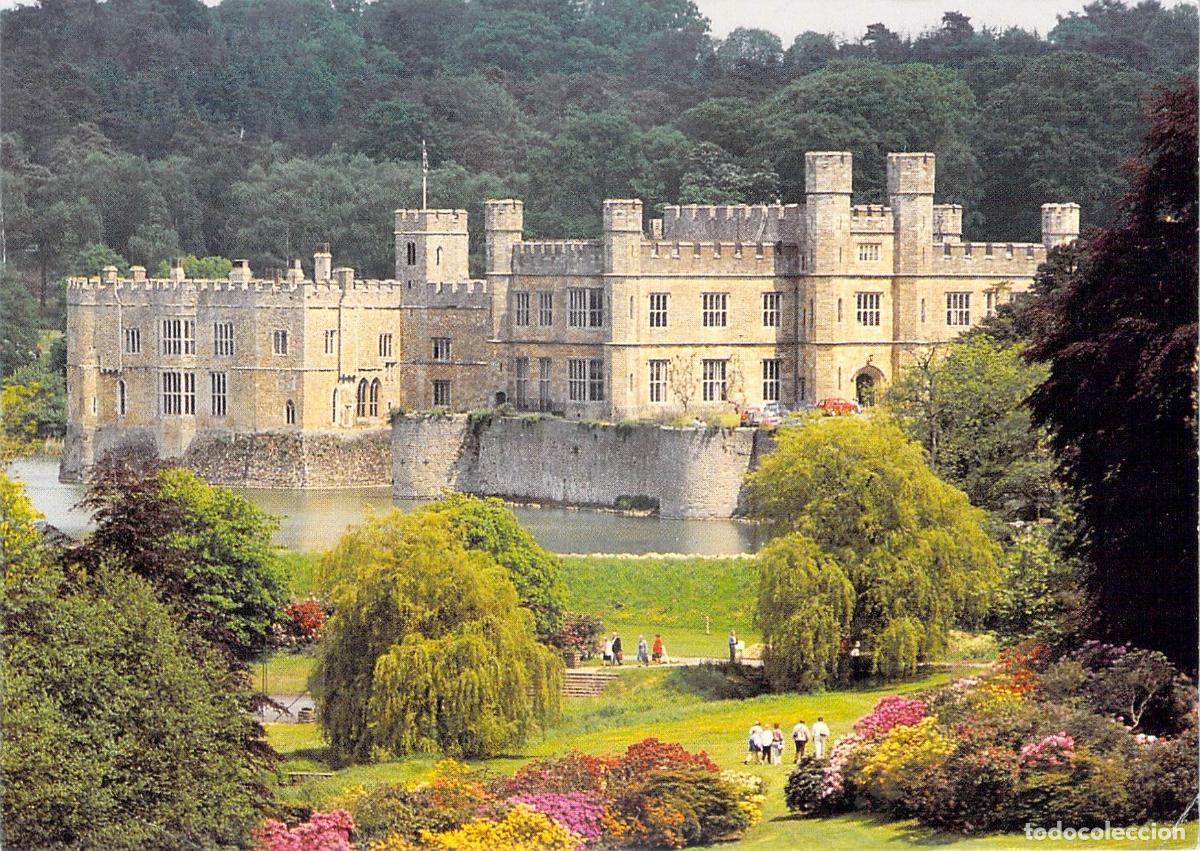 Postales: Postal Castillo de Leeds en Maidstone Kent Inglaterra Vista del Parque