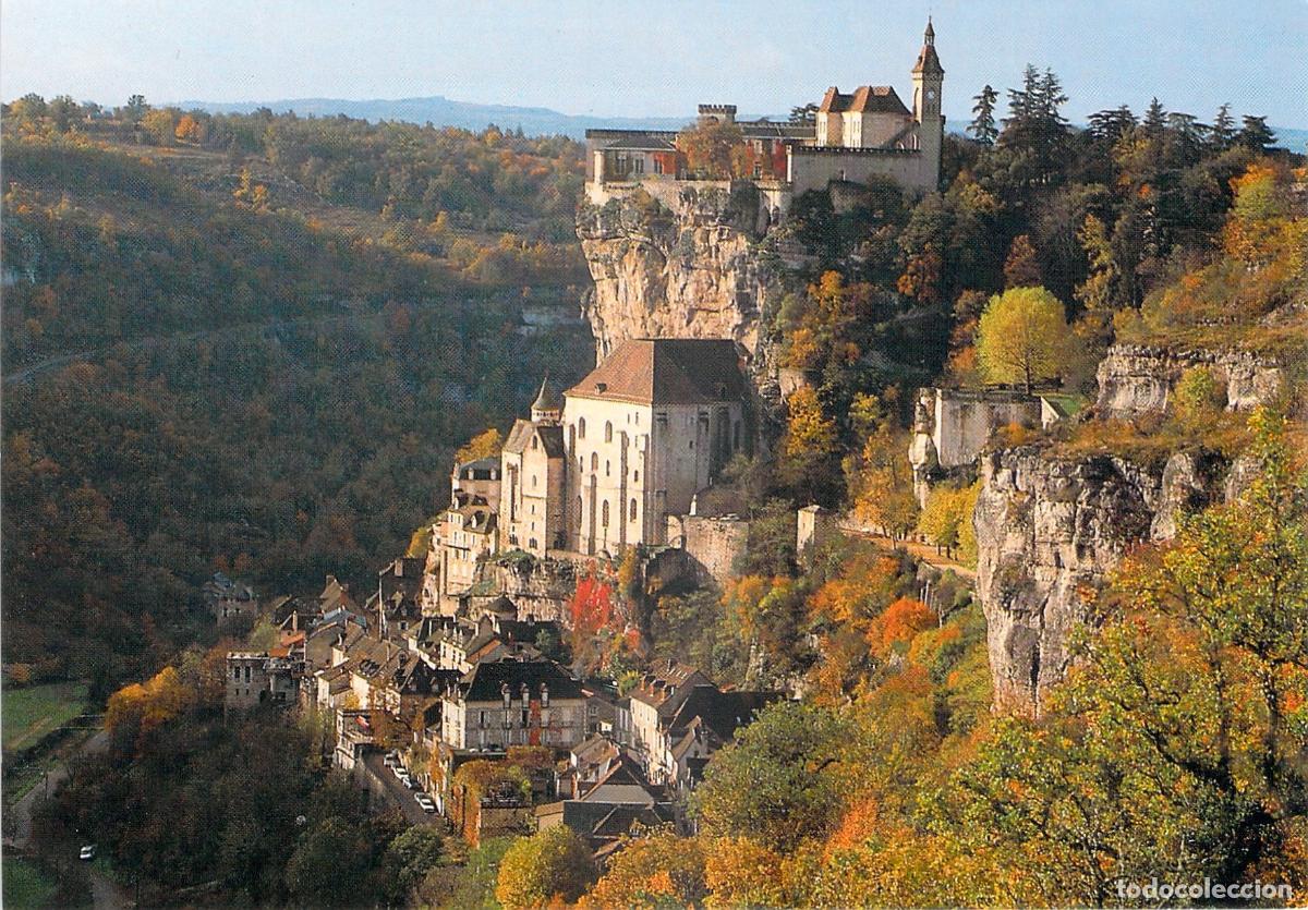 Postales: Postal de Rocamadour, Espectacular Pueblo en el Acantilado, Francia