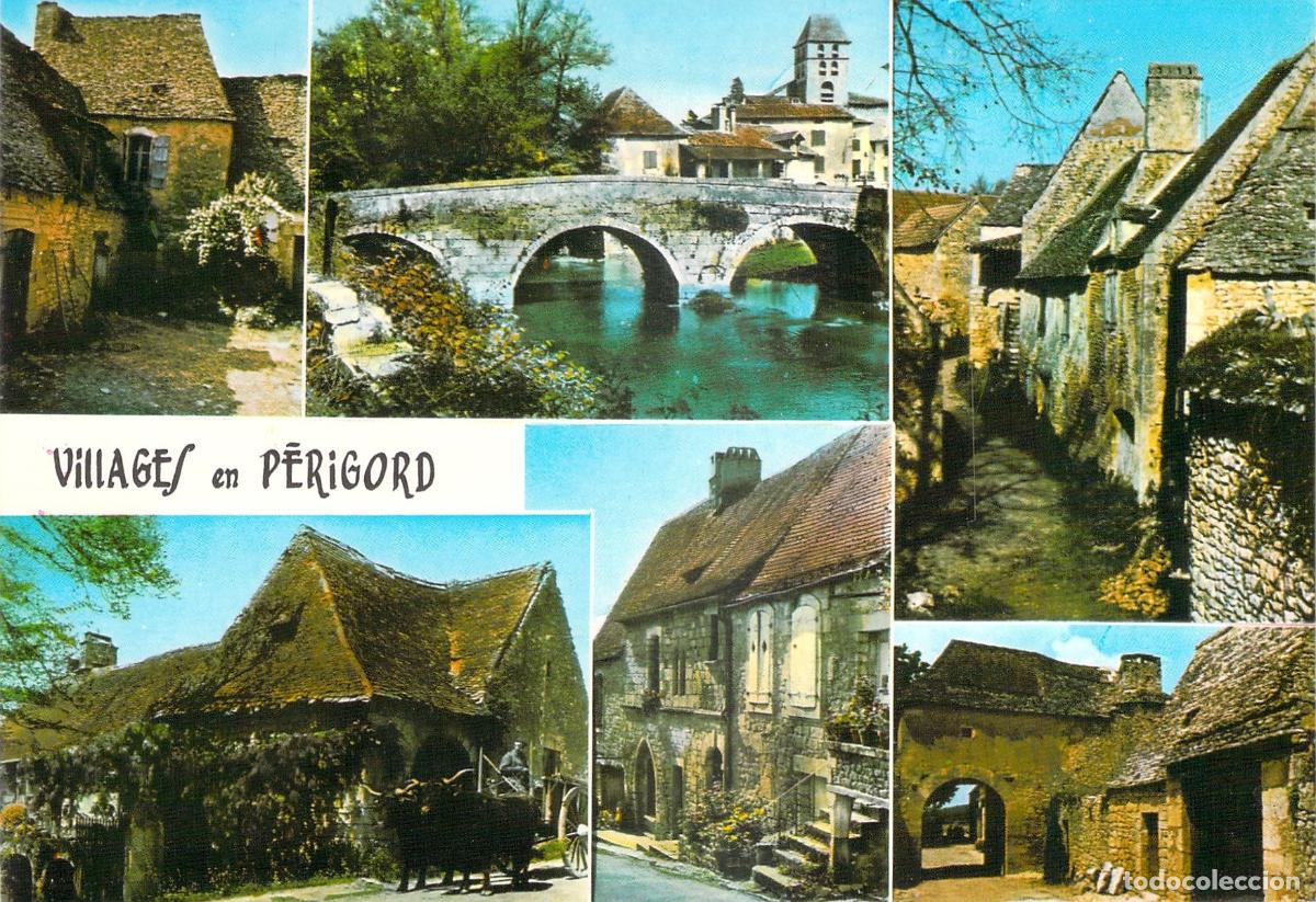 Postales: Postal multi-vista de los pintorescos pueblos de P&eacute;rigord, Francia