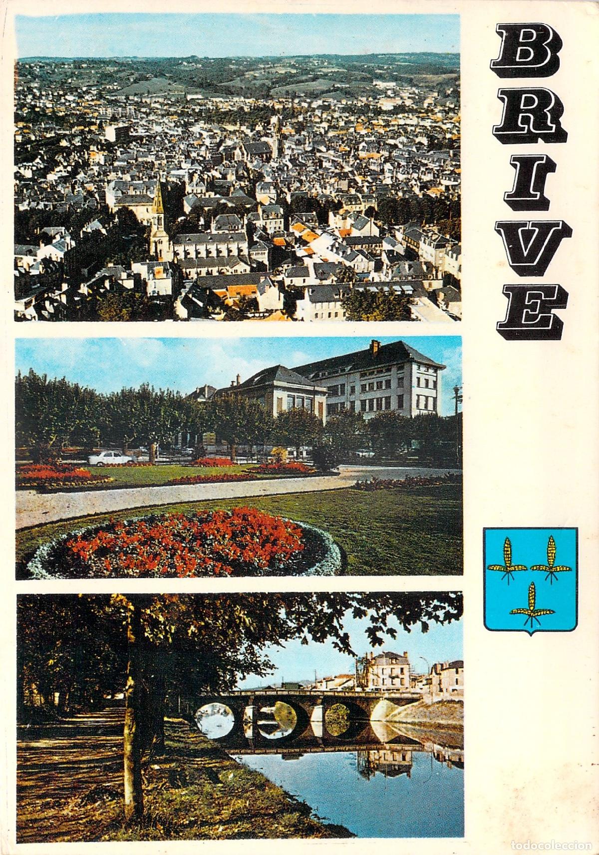 Postales: Postal de Brive-la-Gaillarde con Tres Vistas y Escudo