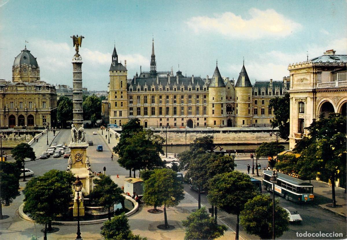 Postales: Postal de Par&iacute;s: Place du Ch&acirc;telet y la Conciergerie