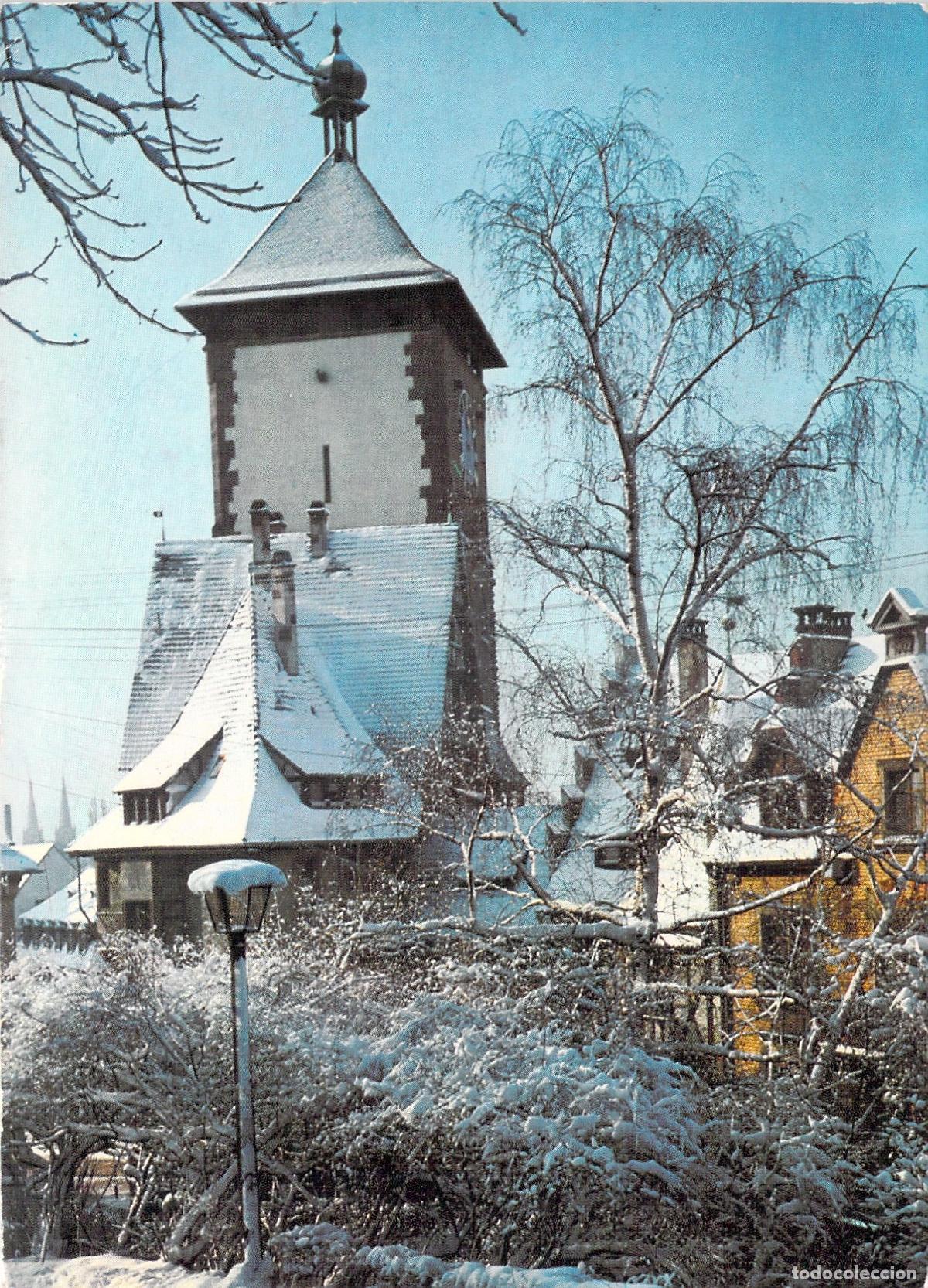 Postales: Postal de la Torre Schwabentor en Invierno, Friburgo de Brisgovia, Alemania