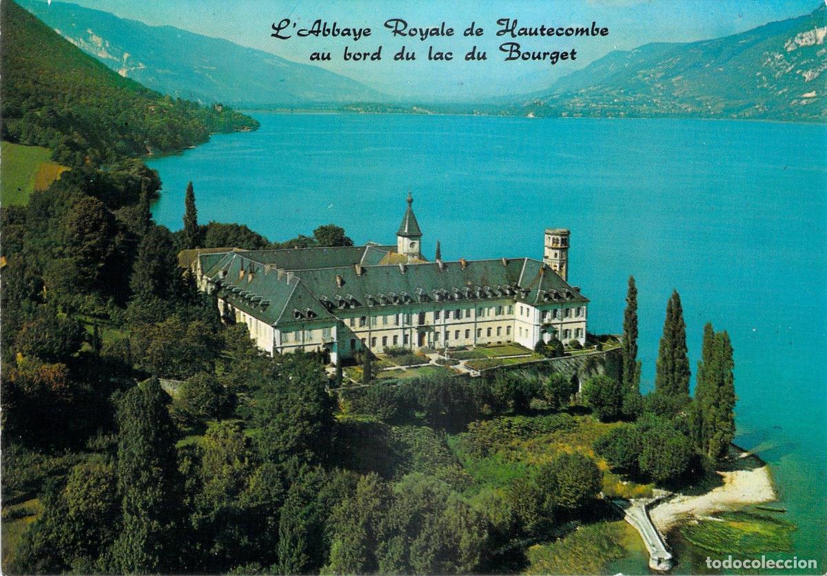 Cartoline: Postal Abad&iacute;a Real de Hautecombe y Lago del Bourget