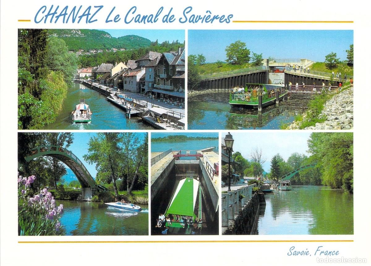 Cartoline: Postal de Chanaz - El Canal de Savi&egrave;res, Saboya, Francia