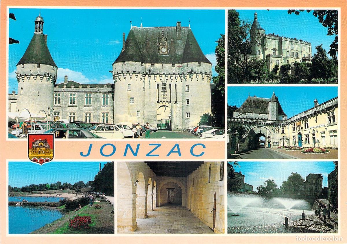 Cartoline: Postal Multivista de Jonzac con el Castillo, las Termas y el Convento