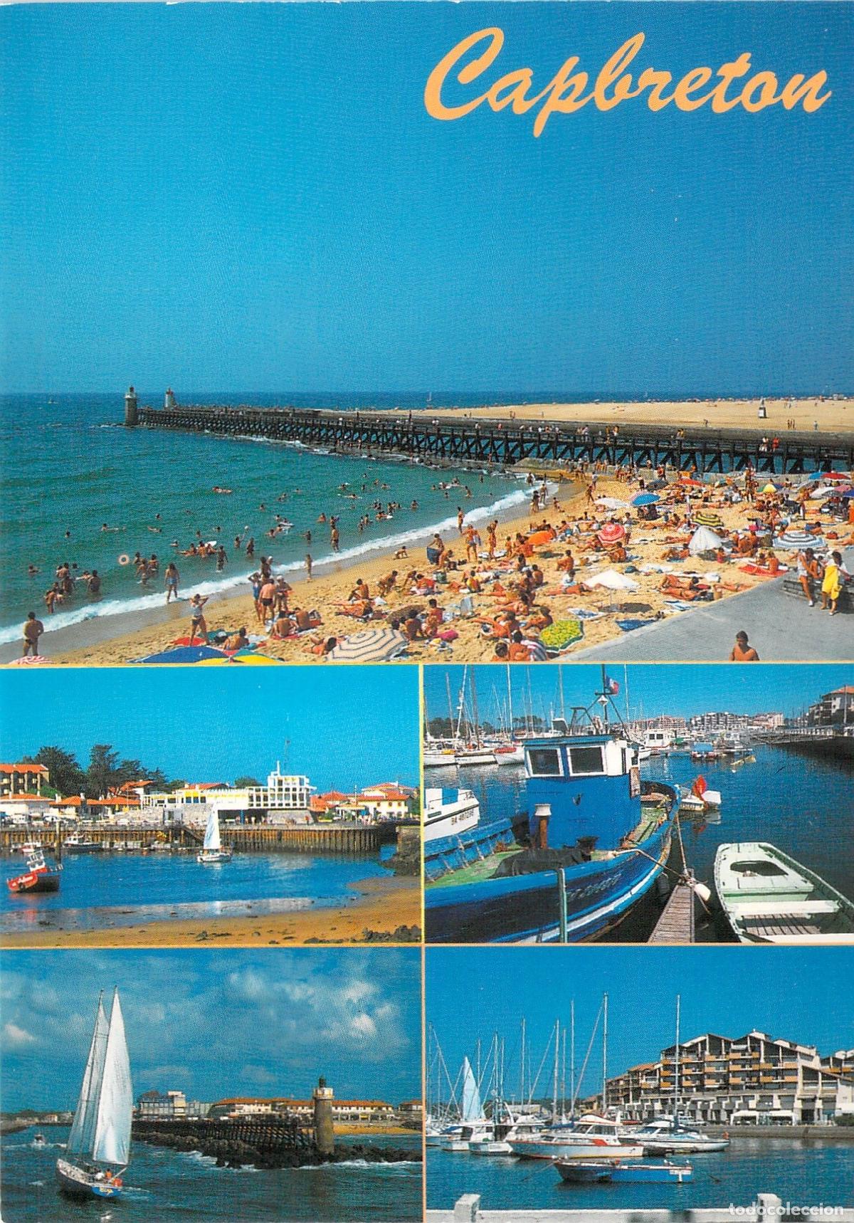 Cartoline: Postal de Capbreton Landes, Francia - Playa de l'Estacade y Puerto