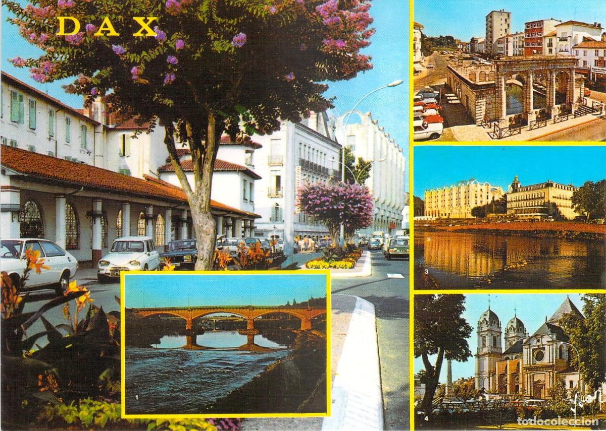 Cartoline: Postal Multivistas de Dax Francia Fontaine Chaude y Catedral