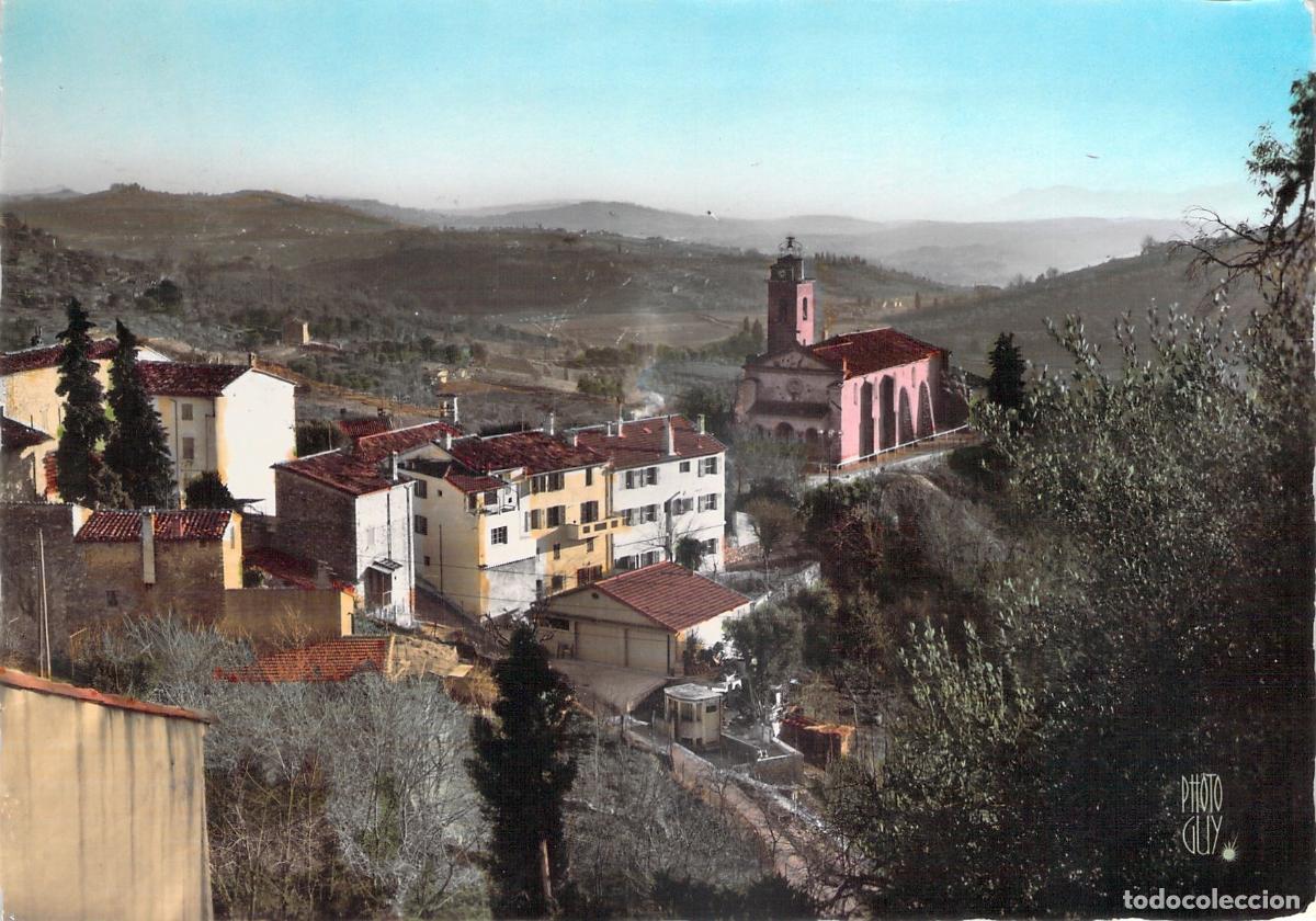 Postales: Postal de Magagnosc y la Iglesia de Saint-Laurent, Francia
