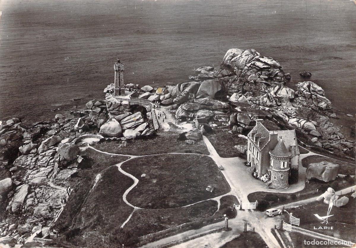 Postales: Postal A&eacute;rea de Ploumanac'h El Faro y Costa de Breta&ntilde;a Francia