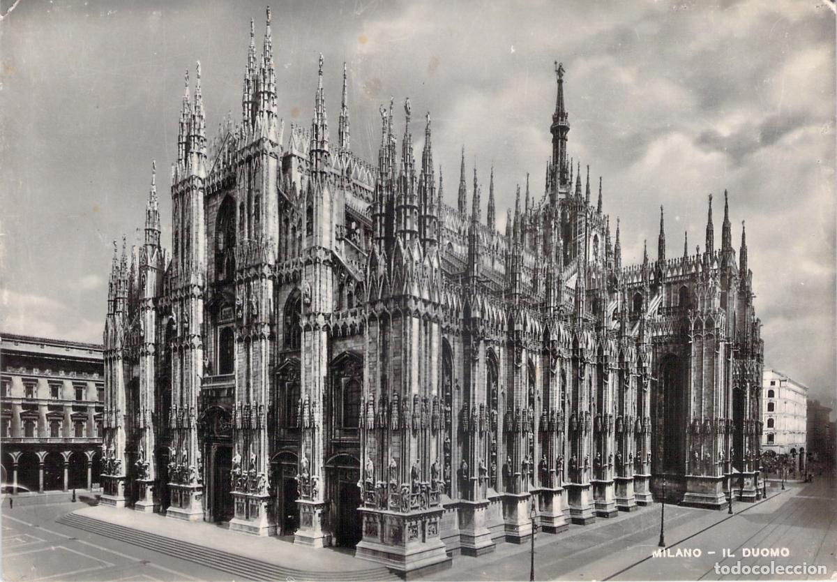 Postales: Postal del Duomo de Mil&aacute;n Italia Catedral G&oacute;tica