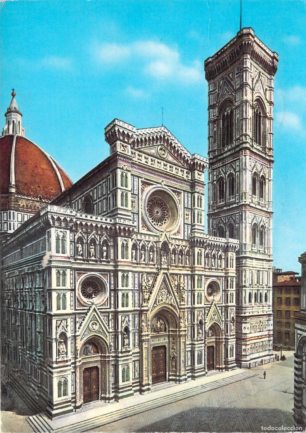 Postales: Postal de la Catedral de Florencia y Campanario de Giotto
