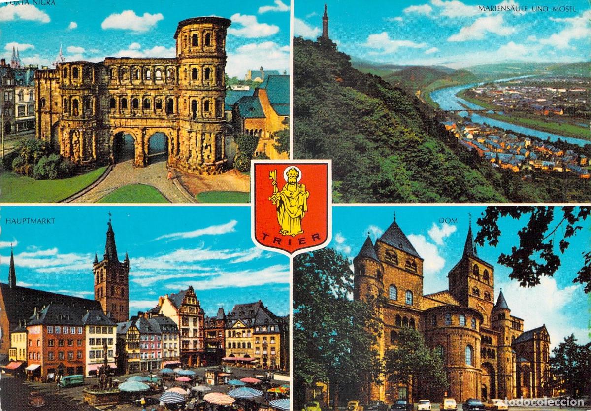 Postales: Postal Multifotos de Trier Alemania Porta Nigra Dom y Hauptmarkt