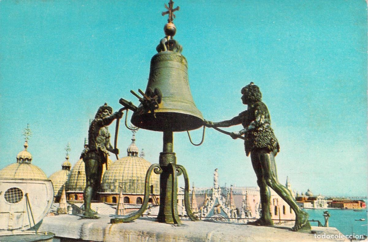 Postales: Postal de los Moros en la Torre del Reloj de Venecia