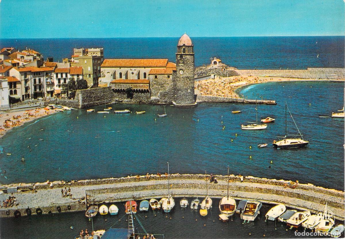 Postales: Postal de Collioure Francia Vista del Muelle e Iglesia