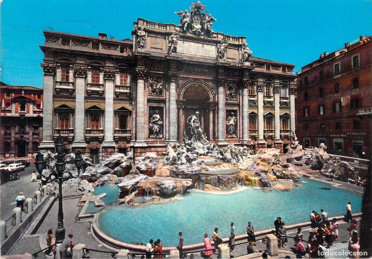 Postales: Postal de la Fontana di Trevi en Roma, Italia - Vista Tur&iacute;stica